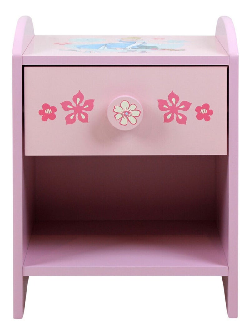 Table de chevet Princesses Disney - Raiponce et Vaiana - Rose et Bleu Rose - Kiabi
