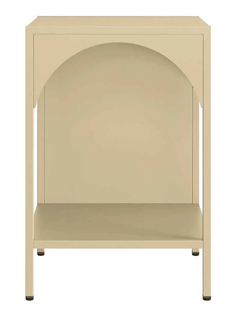 Table de chevet, table d'appoint industrielle métal (lot de 2) Soho Beige - Kiabi