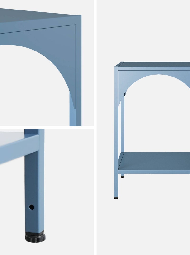 Table de chevet, table d'appoint industrielle métal (lot de 2) Soho Bleu gris - Kiabi