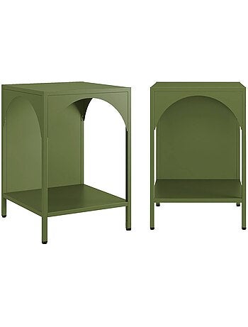 Table de chevet, table d'appoint industrielle métal (lot de 2) Soho