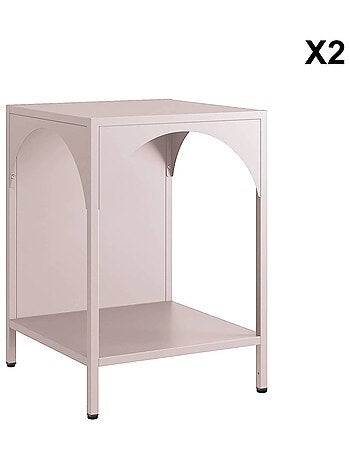 Table de chevet, table d'appoint industrielle métal (lot de 2) Soho