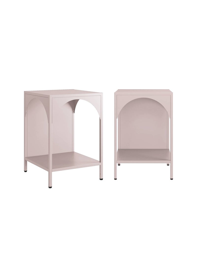 Table de chevet, table d'appoint industrielle métal (lot de 2) Soho Rose - Kiabi