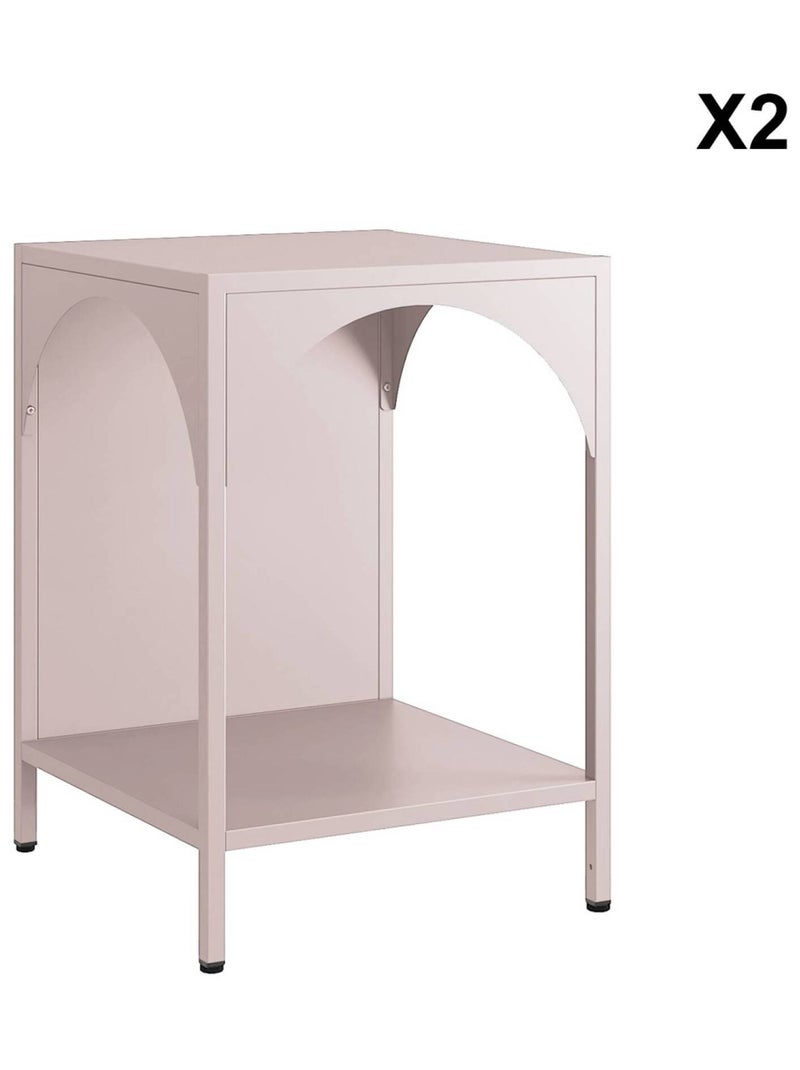 Table de chevet, table d'appoint industrielle métal (lot de 2) Soho Rose - Kiabi