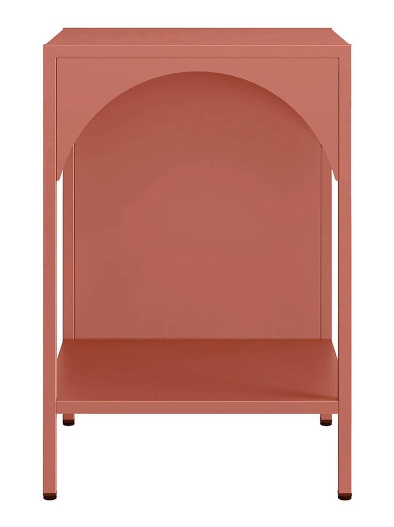 Table de chevet, table d'appoint industrielle métal (lot de 2) Soho Rouge brique - Kiabi