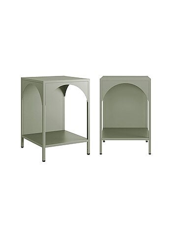 Table de chevet, table d'appoint industrielle métal (lot de 2) Soho