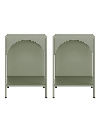 Table de chevet, table d'appoint industrielle métal (lot de 2) Soho