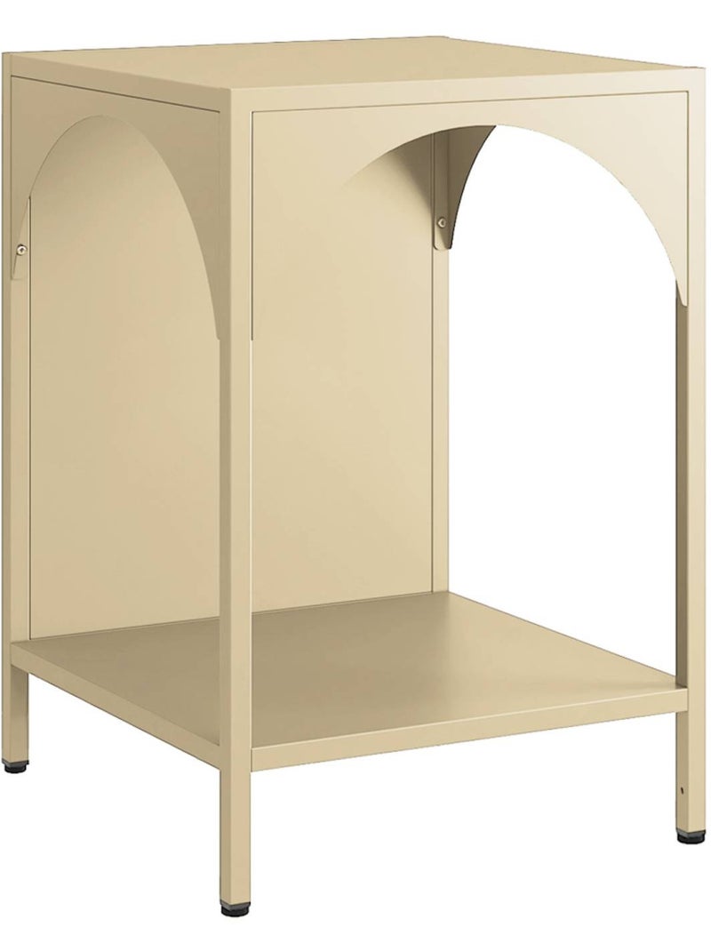 Table de chevet, table d'appoint industrielle métal Soho Beige - Kiabi