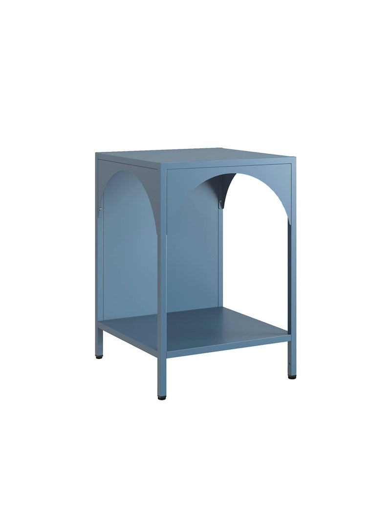 Table de chevet, table d'appoint industrielle métal Soho Bleu gris - Kiabi