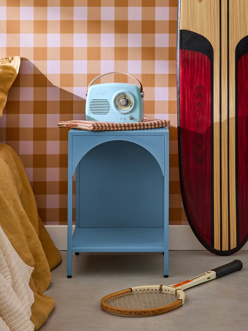 Table de chevet, table d'appoint industrielle métal Soho Bleu gris - Kiabi