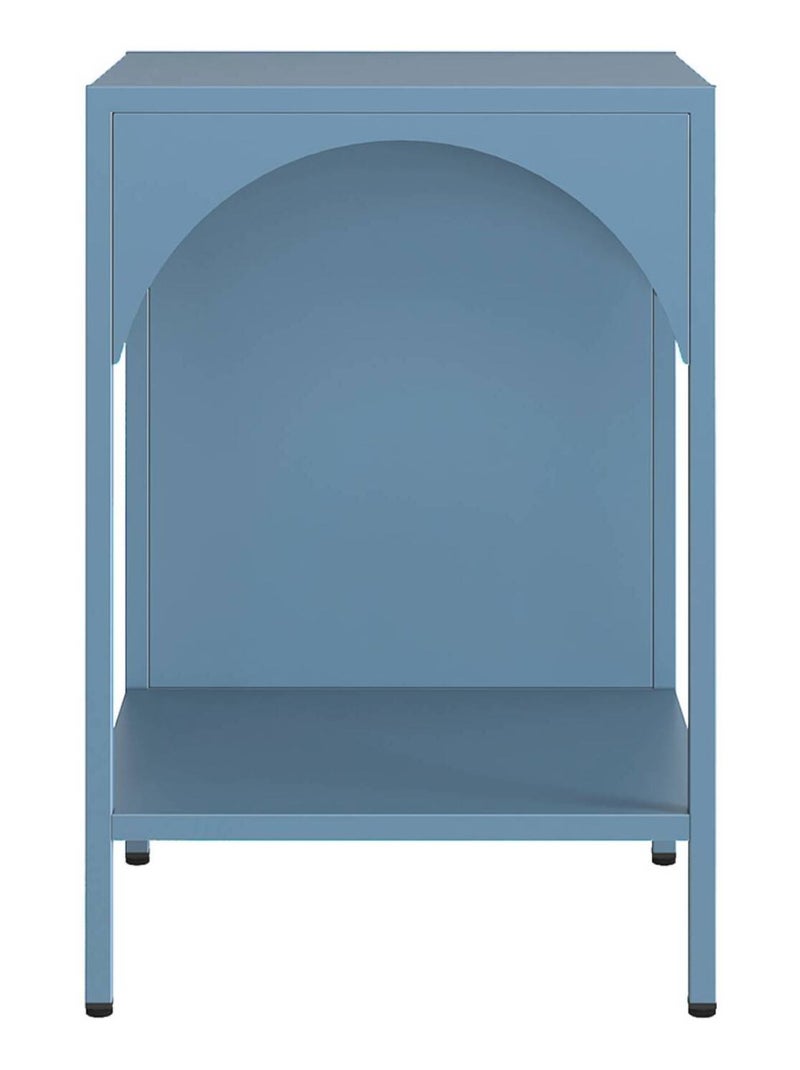 Table de chevet, table d'appoint industrielle métal Soho Bleu gris - Kiabi