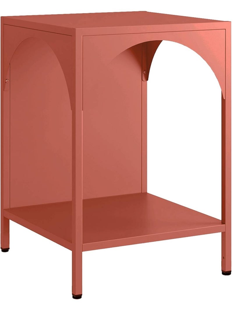 Table de chevet, table d'appoint industrielle métal Soho Rouge brique - Kiabi