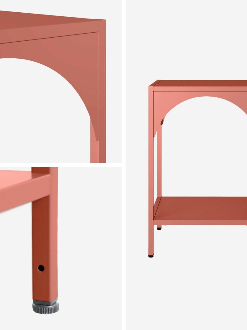 Table de chevet, table d'appoint industrielle métal Soho Rouge brique - Kiabi