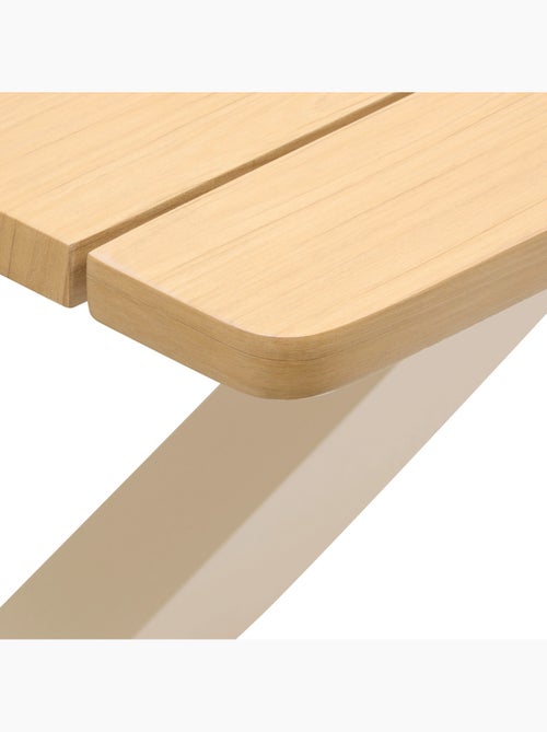 Table de jardin 10 places en aluminium à lattes effet bois ORACLION - Kiabi Table de jardin 10 places en aluminium à lattes effet bois ORACLION - Kiabi