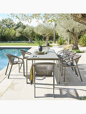 Table de jardin 10 places en aluminium DOMILLY