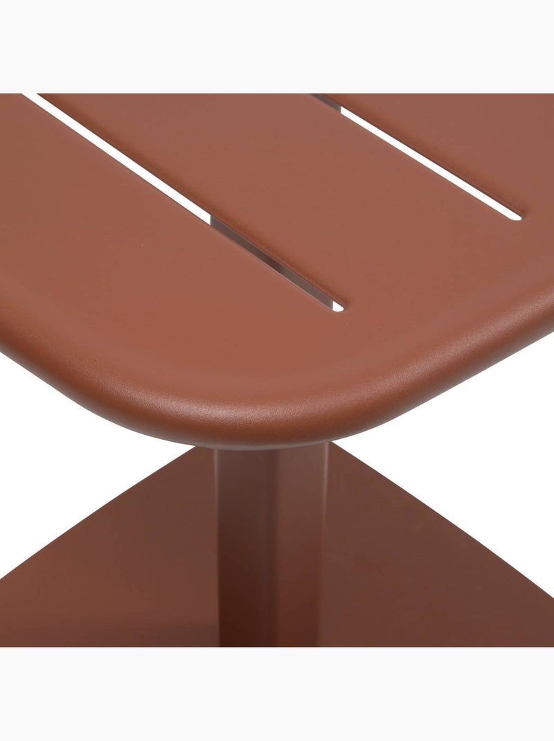 Table de jardin 2 places en acier plateau à lattes ALEGORIA Terracotta - Kiabi