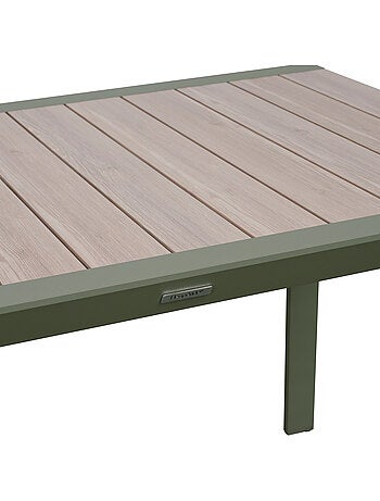 Table de jardin 4 places en aluminium effet bois ÉVASION