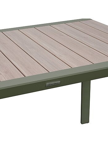Table de jardin 4 places en aluminium effet bois ÉVASION