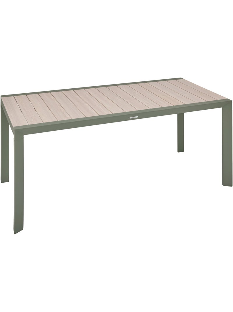 Table de jardin 6 places en aluminium effet bois ÉVASION Beige - Kiabi