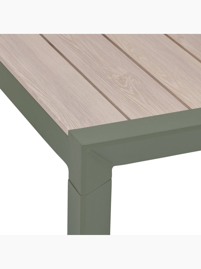 Table de jardin 6 places en aluminium effet bois ÉVASION Beige - Kiabi