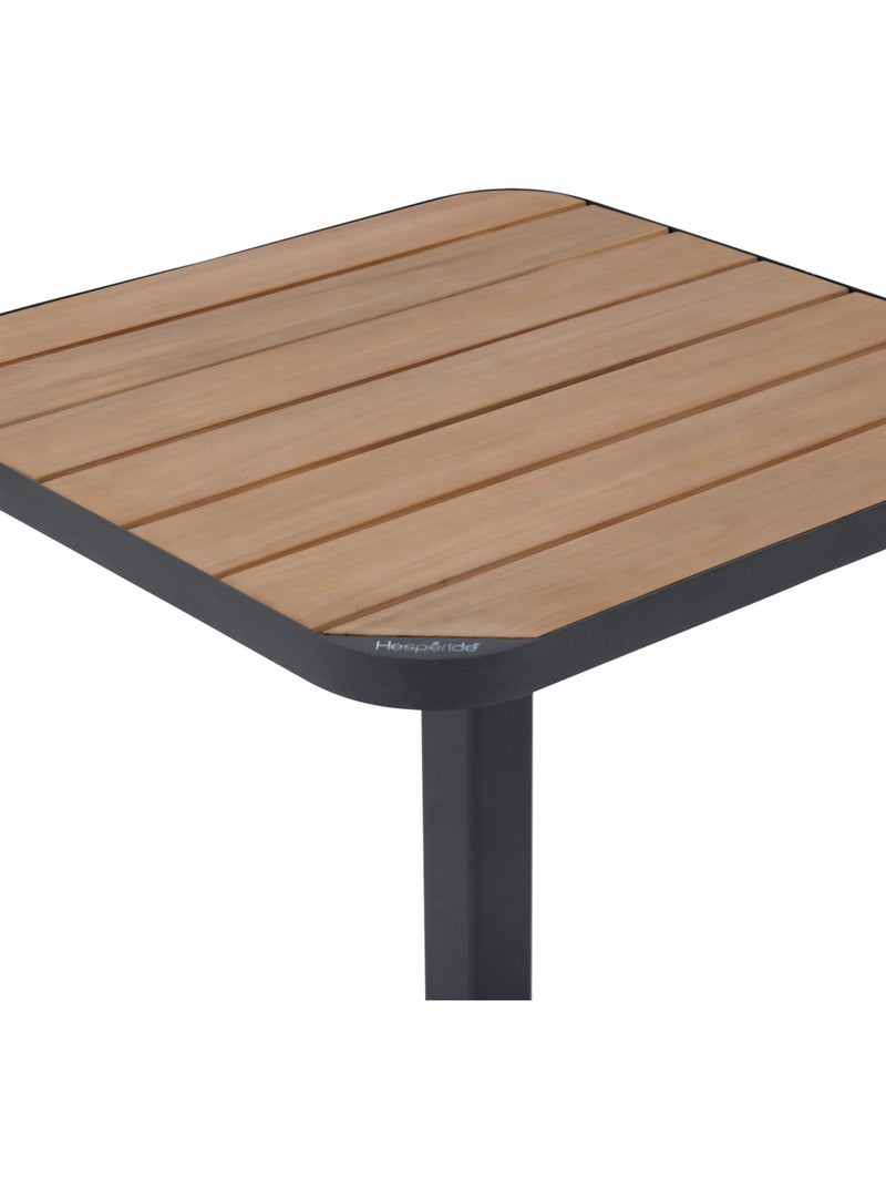 Table de jardin bistro 2 places en acier et acacia tyla gris anthracite - Kiabi
