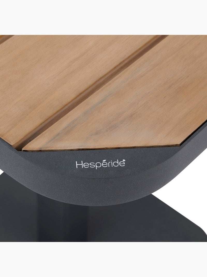 Table de jardin bistro 2 places en acier et acacia tyla gris anthracite - Kiabi