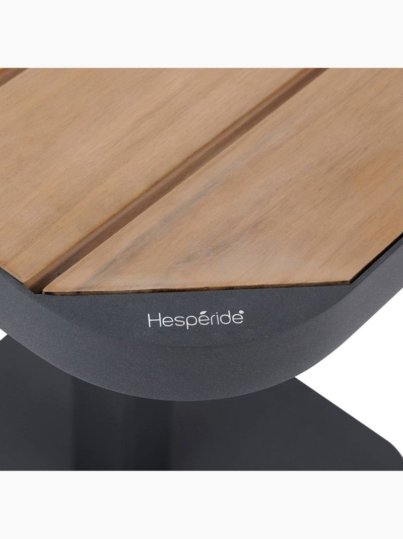 Table de jardin bistro 2 places en acier et acacia tyla gris anthracite - Kiabi