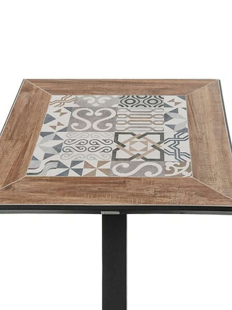 Table de jardin bistro carrée en acier et céramique 2 places LAMBADA Gris foncé - Kiabi