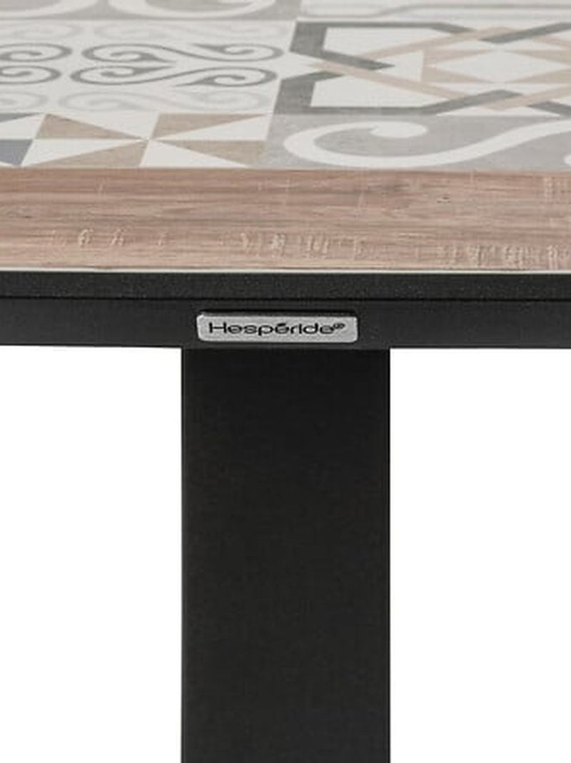 Table de jardin bistro carrée en acier et céramique 2 places LAMBADA Gris foncé - Kiabi