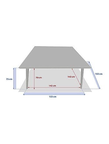 Table de jardin bistro carrée en acier et céramique 8 places LAMBADA
