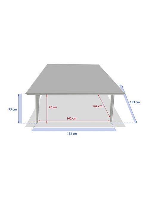 Table de jardin bistro carrée en acier et céramique 8 places LAMBADA - Kiabi