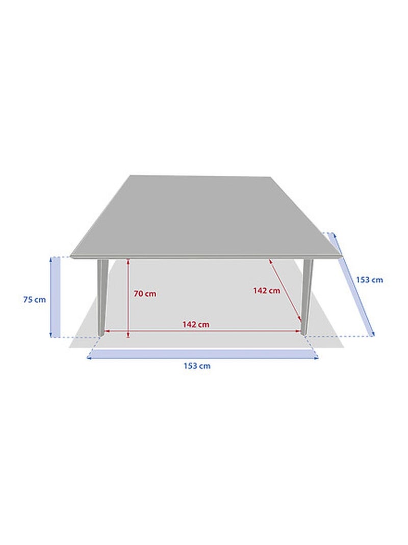 Table de jardin bistro carrée en acier et céramique 8 places LAMBADA Gris foncé - Kiabi