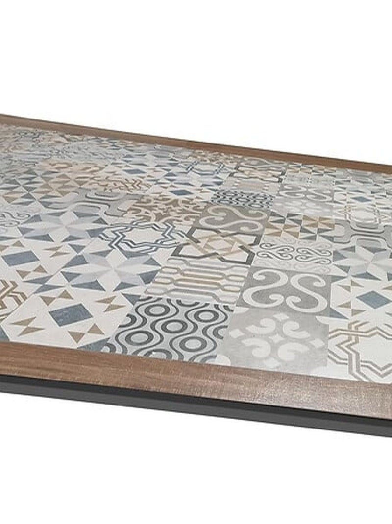 Table de jardin bistro carrée en acier et céramique 8 places LAMBADA Gris foncé - Kiabi