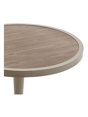 Table de jardin bistro ronde en aluminium effet bois 2 places OVIALON