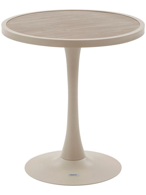 Table de jardin bistro ronde en aluminium effet bois 2 places OVIALON - Kiabi