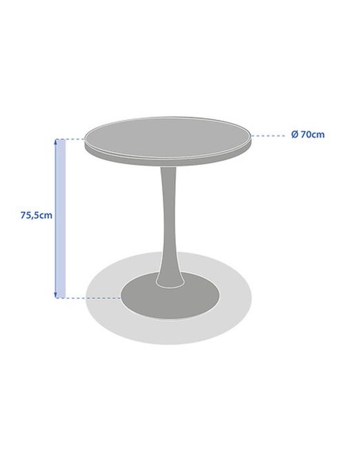 Table de jardin bistro ronde en aluminium effet bois 2 places OVIALON - Kiabi