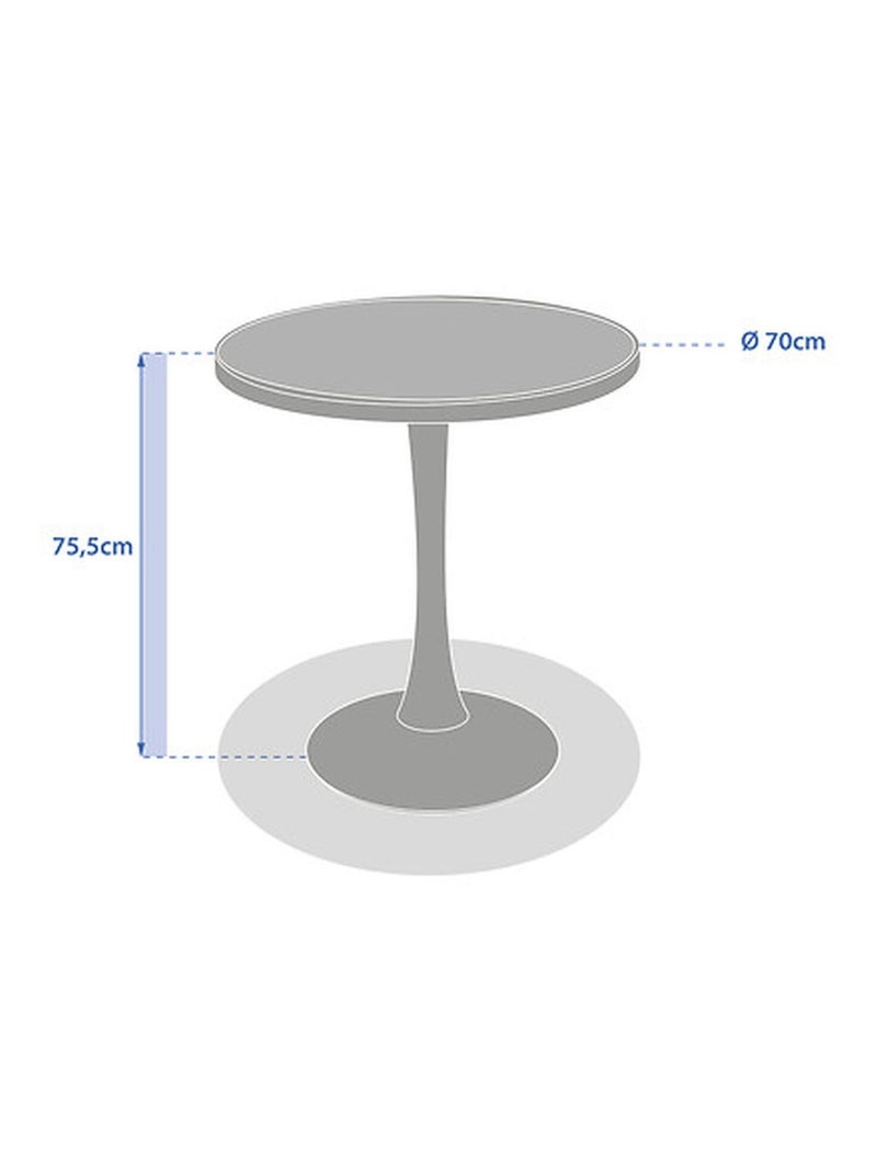 Table de jardin bistro ronde en aluminium effet bois 2 places OVIALON Beige - Kiabi