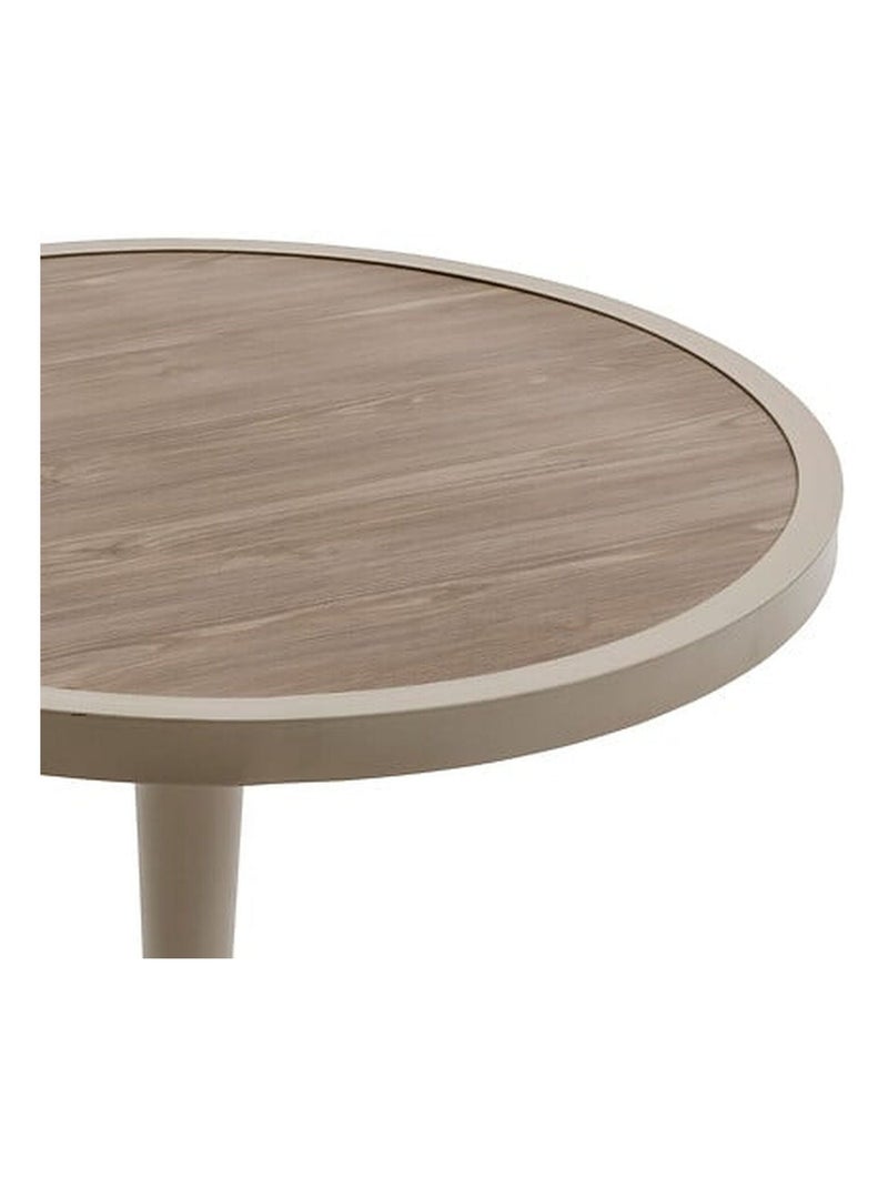Table de jardin bistro ronde en aluminium effet bois 2 places OVIALON Beige - Kiabi