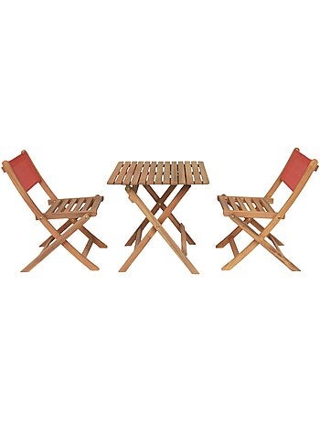 Table de jardin bistrot enfant bois d'acacia + 2 assises Elise