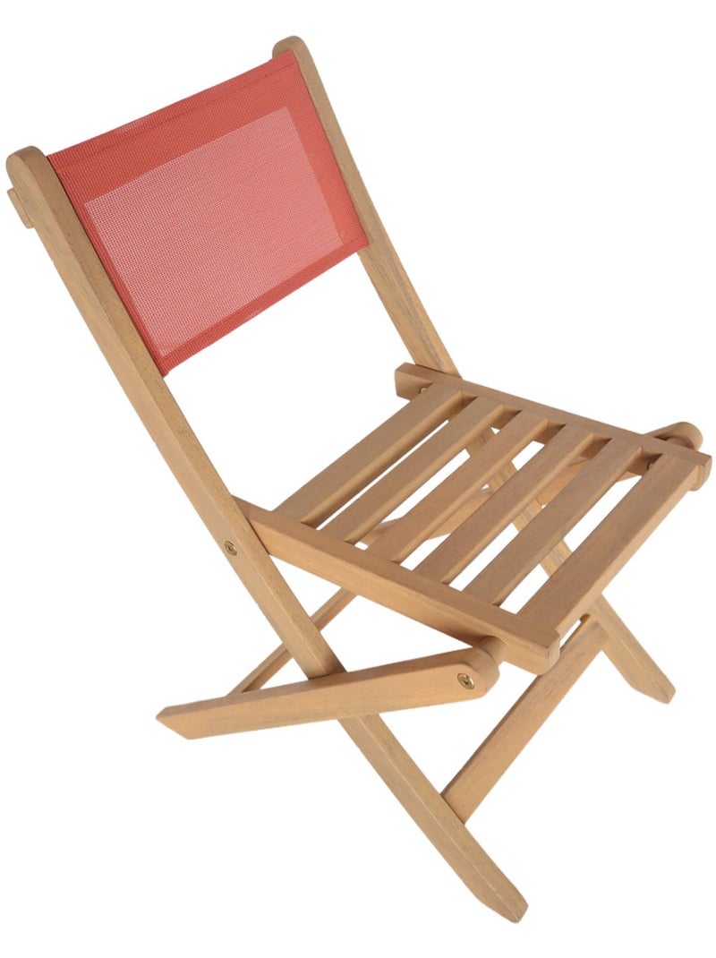 Table de jardin bistrot enfant bois d'acacia + 2 assises Elise Rouge brique - Kiabi