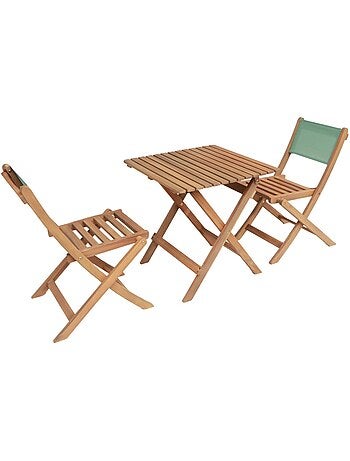 Table de jardin bistrot enfant bois d'acacia + 2 assises Elise
