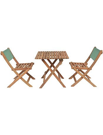 Table de jardin bistrot enfant bois d'acacia + 2 assises Elise
