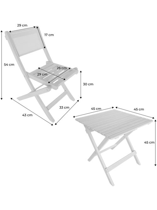 Table de jardin bistrot enfant bois d'acacia + 2 assises Elise - Kiabi Table de jardin bistrot enfant bois d'acacia + 2 assises Elise - Kiabi