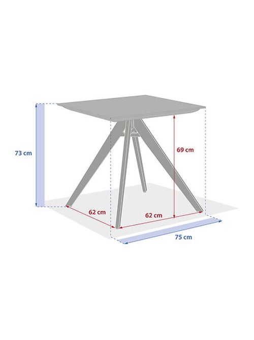 Table de jardin carré en aluminium 2 places TERZANO - Kiabi