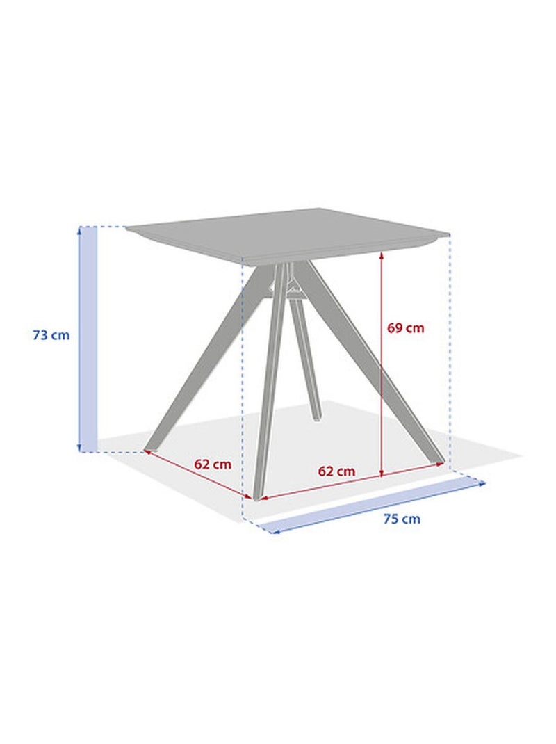 Table de jardin carré en aluminium 2 places TERZANO Beige - Kiabi