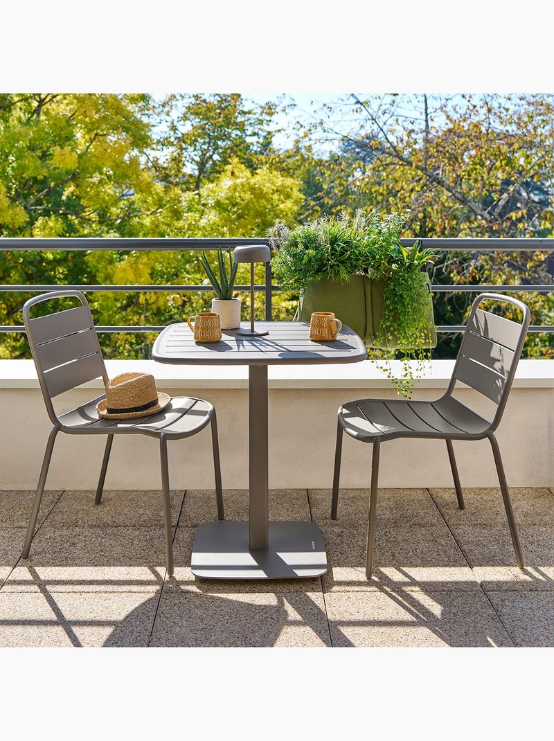 Table de jardin carrée 2 places ALEGORIA Taupe - Kiabi
