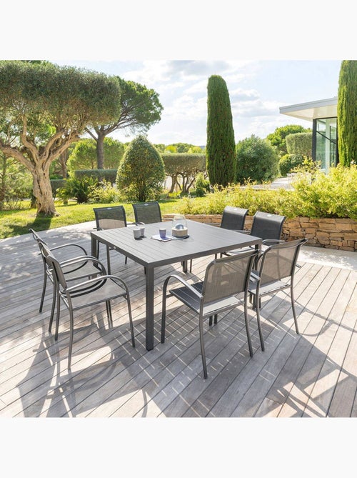 Table de jardin carrée 8 places en aluminium piazza - Kiabi Table de jardin carrée 8 places en aluminium piazza - Kiabi