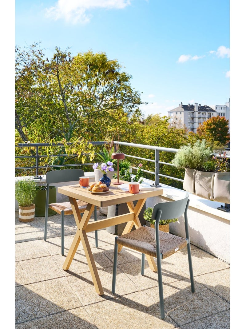Table de jardin carrée en bois 2 places XENIA Beige - Kiabi