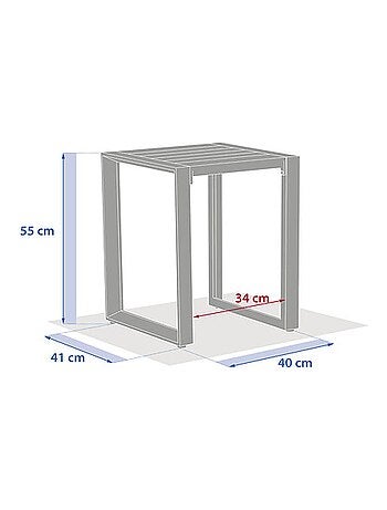Table de jardin d'appoint carrée en aluminium EVASION