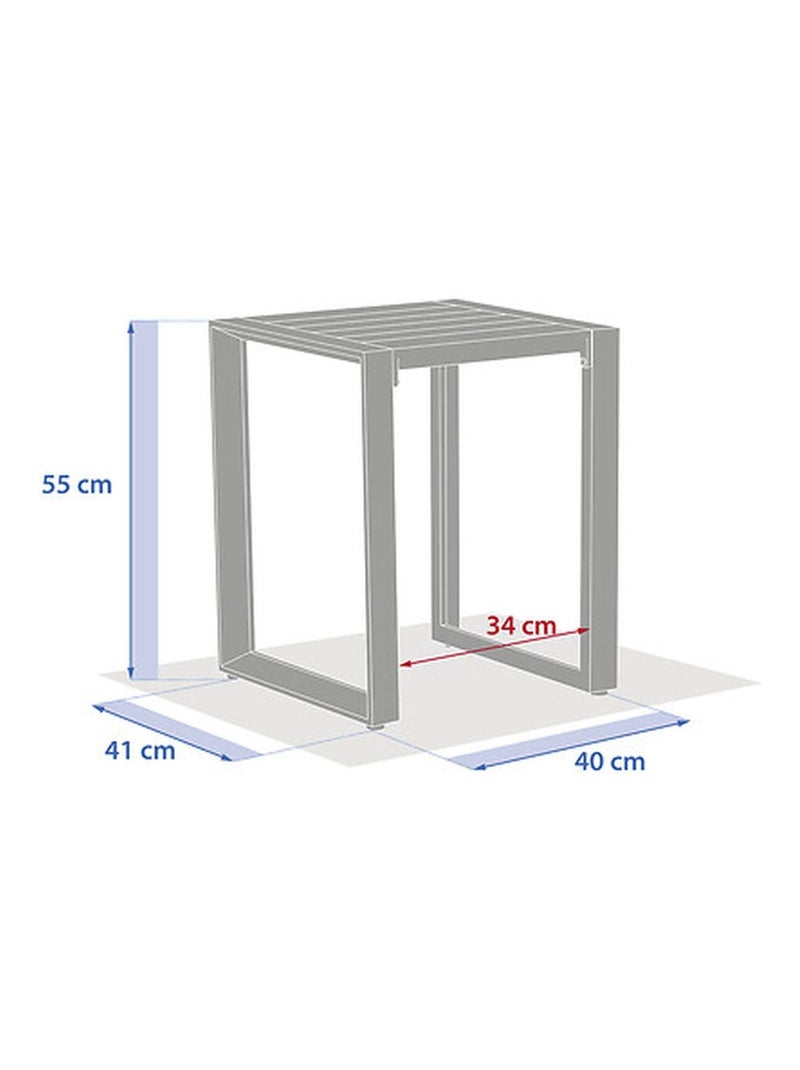 Table de jardin d'appoint carrée en aluminium EVASION Beige - Kiabi