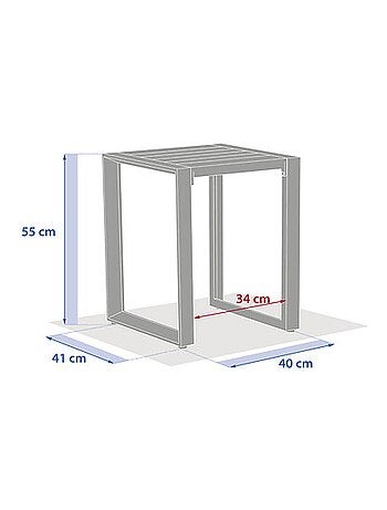 Table de jardin d'appoint carrée en aluminium EVASION